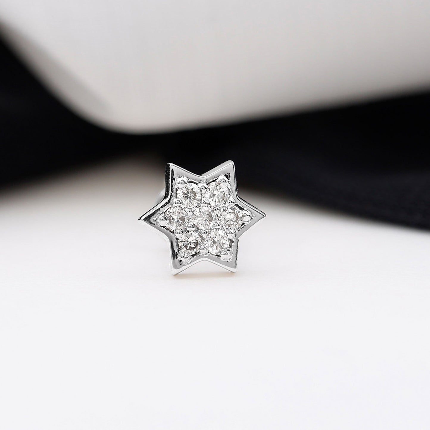 Certified Diamond Star Earring for Helix Piercing