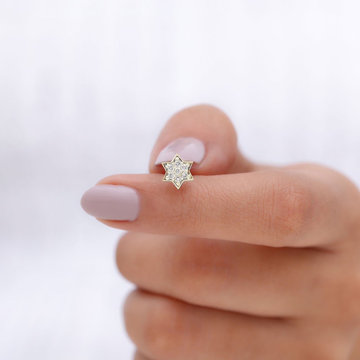 Certified Diamond Star Earring for Helix Piercing