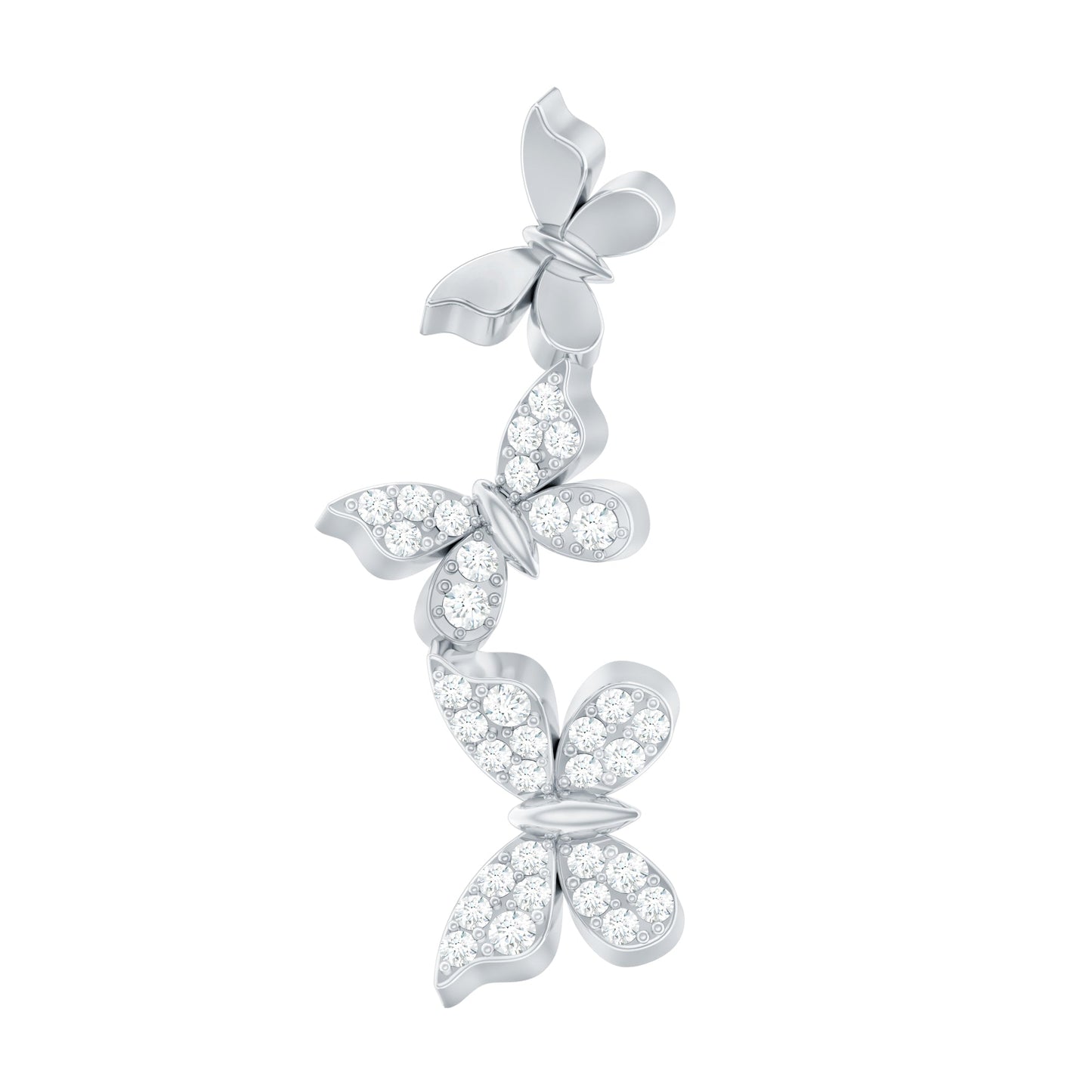 Moissanite Butterfly Climber Earring for Helix Piercing