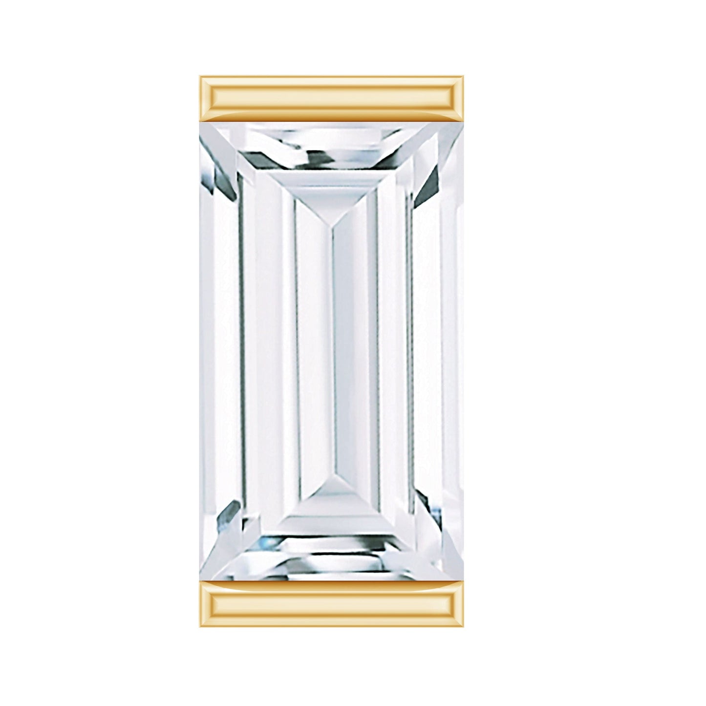 Baguette Moissanite Tragus Earring in Bar Setting