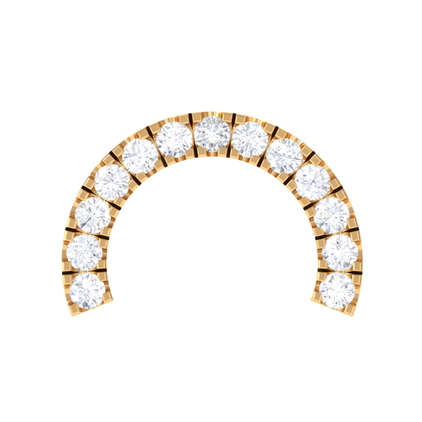 Moissanite Half Circle Earring for Helix Piercing