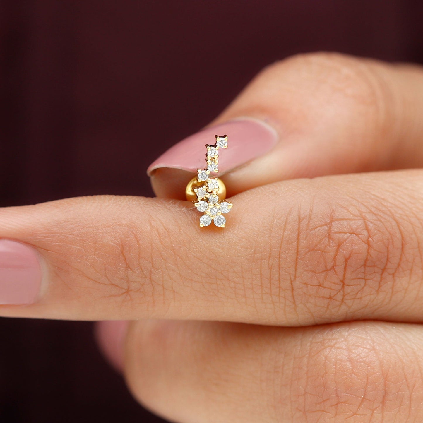 Moissanite Ear Crawler Earring for Cartilage Piercing