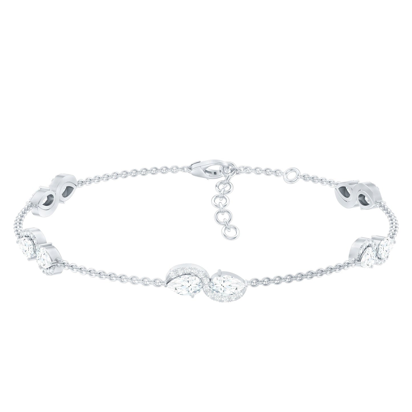 Classic Lab Grown Diamond Station Chain Bracelet