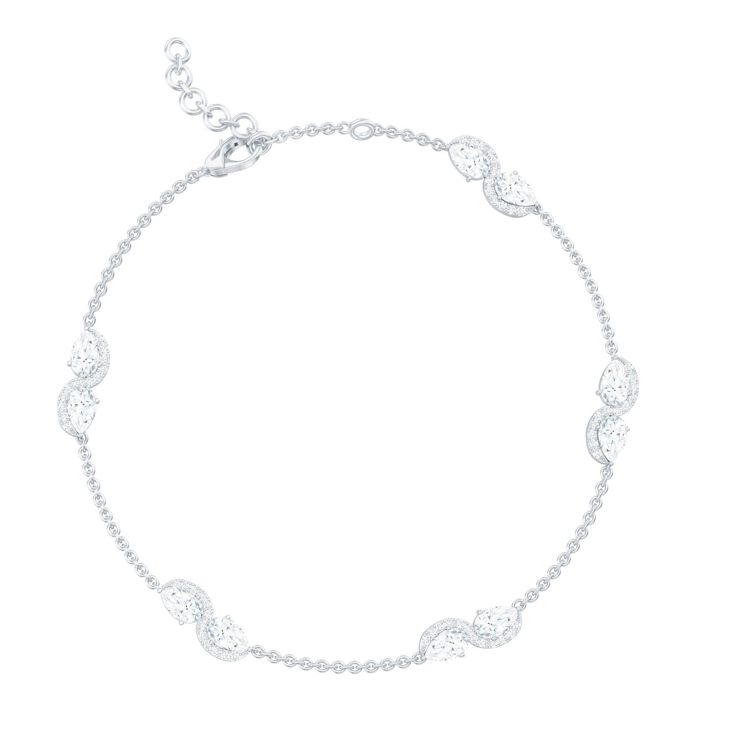 Classic Lab Grown Diamond Station Chain Bracelet