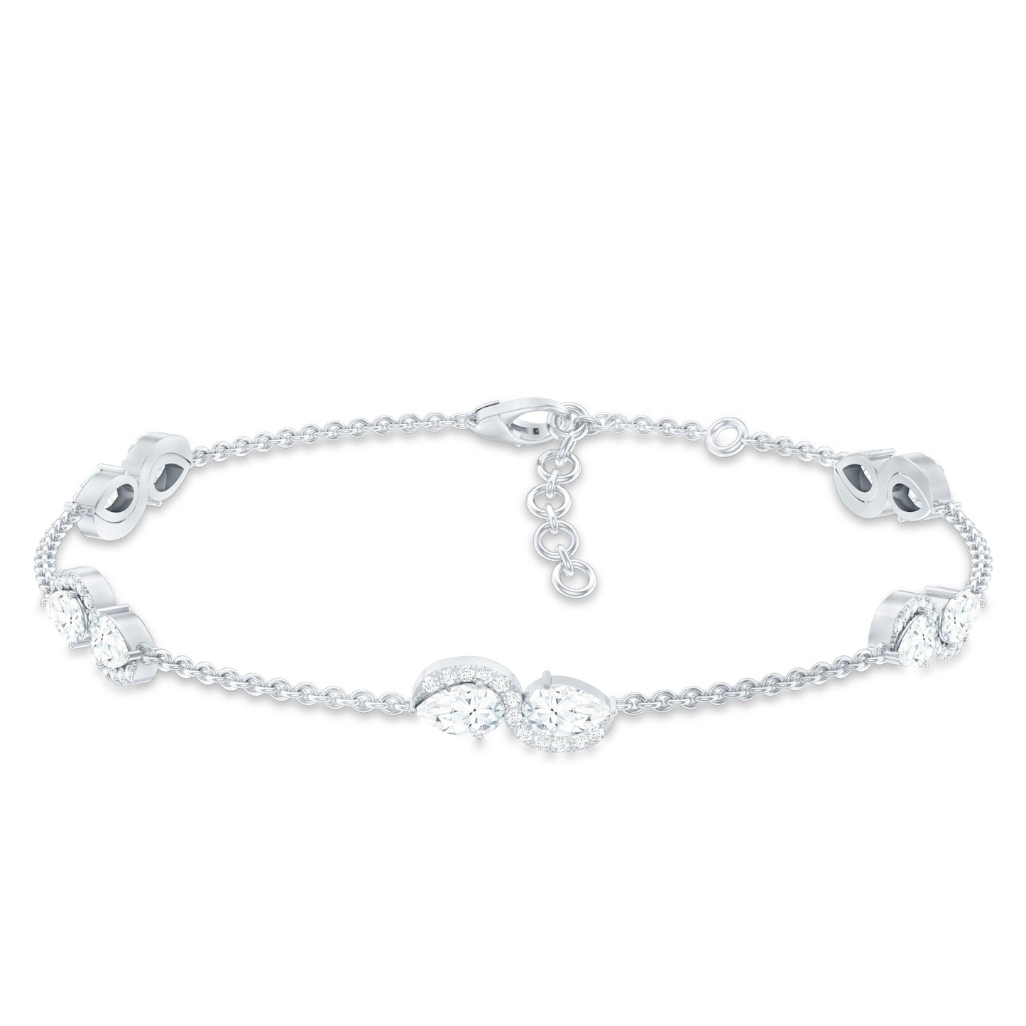 Classic Lab Grown Diamond Station Chain Bracelet