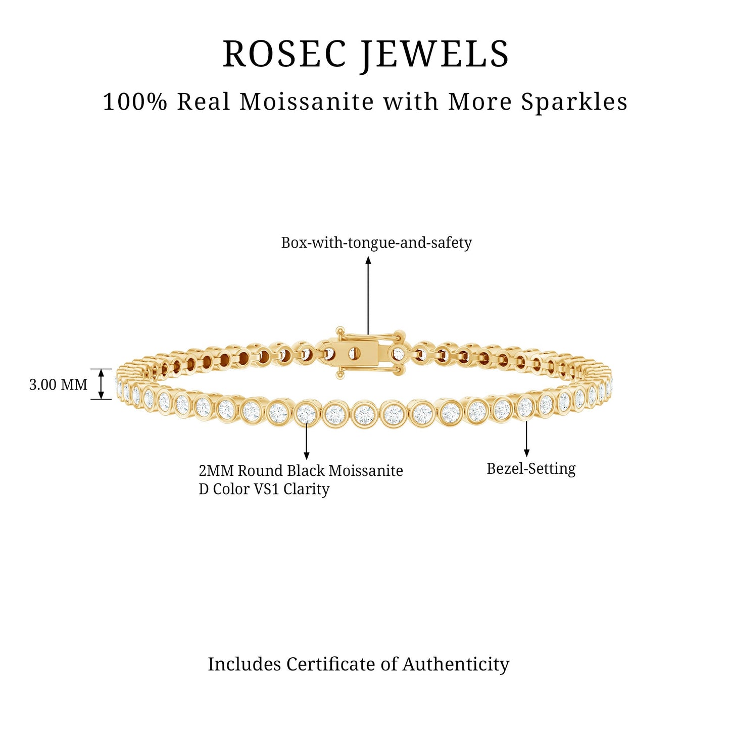 3.50 CT Moissanite Wedding Tennis Bracelet For Bride