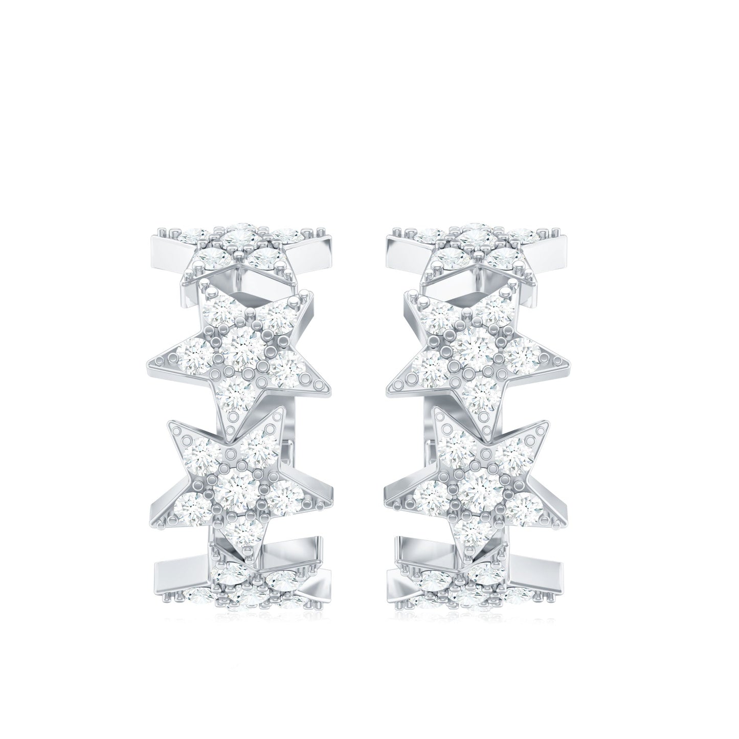 Zircon Star Celestial Hoop Earrings