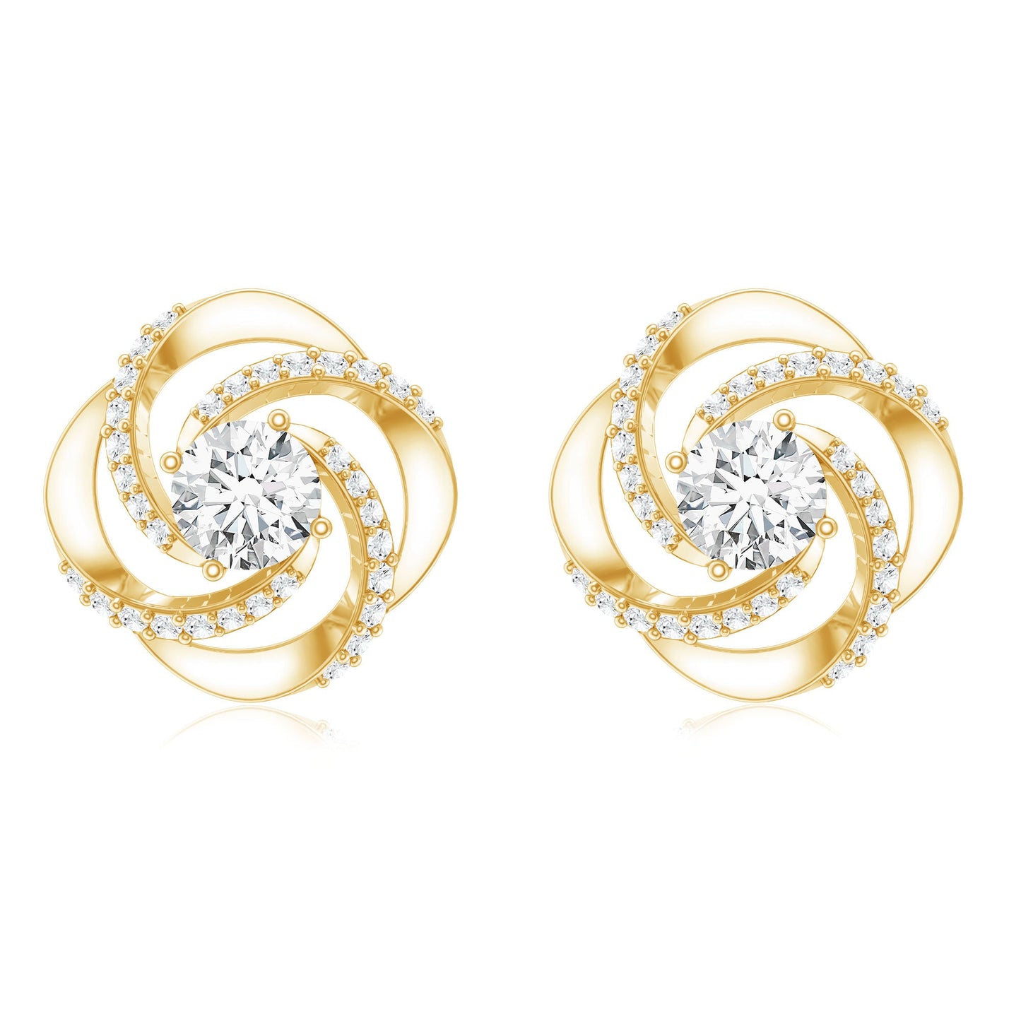 Certified Lab 5 MM Round Diamond Swirl Stud Earrings