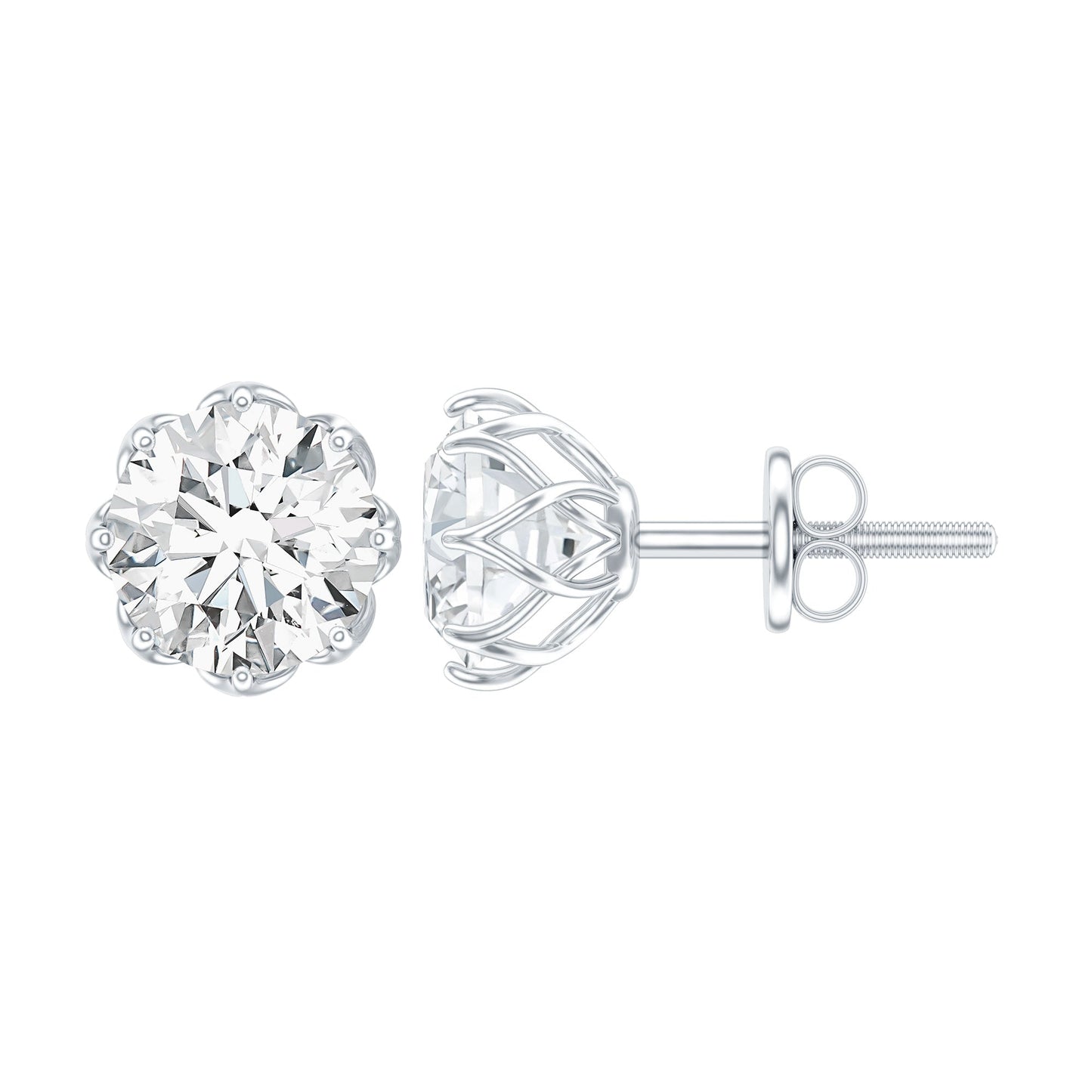 Certified 6 MM Lab Grown Diamond Solitaire Stud Earrings