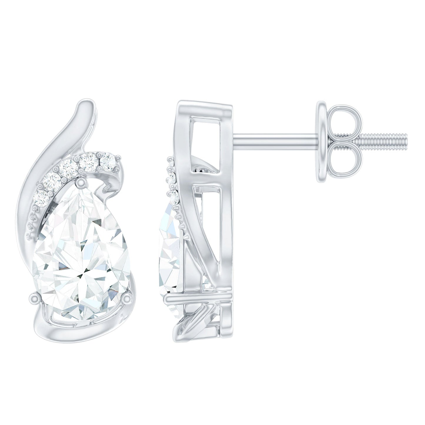 5X7 MM Certified Lab Grown Diamond Teardrop Stud Earrings