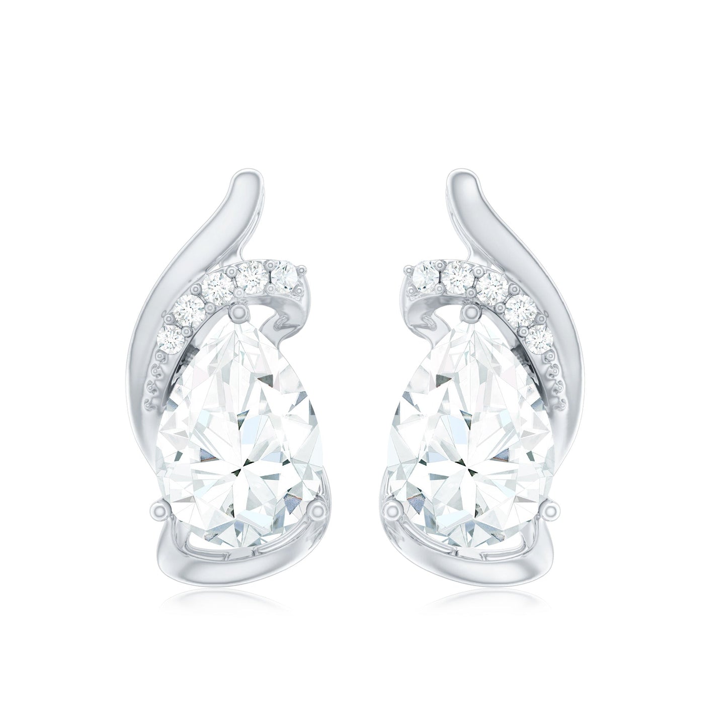 5X7 MM Certified Lab Grown Diamond Teardrop Stud Earrings