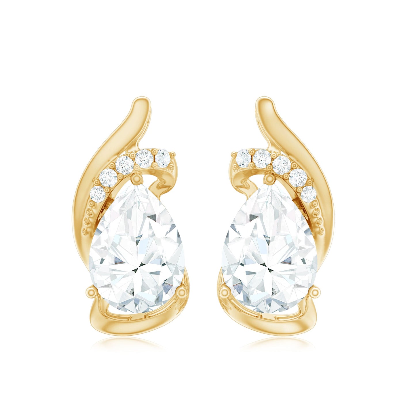 5X7 MM Certified Lab Grown Diamond Teardrop Stud Earrings