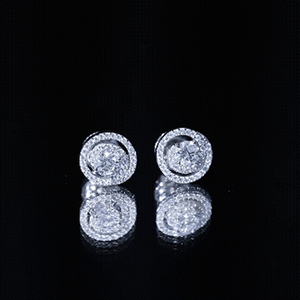 Lab Grown Diamond Swirl Stud Earrings With Screw Back