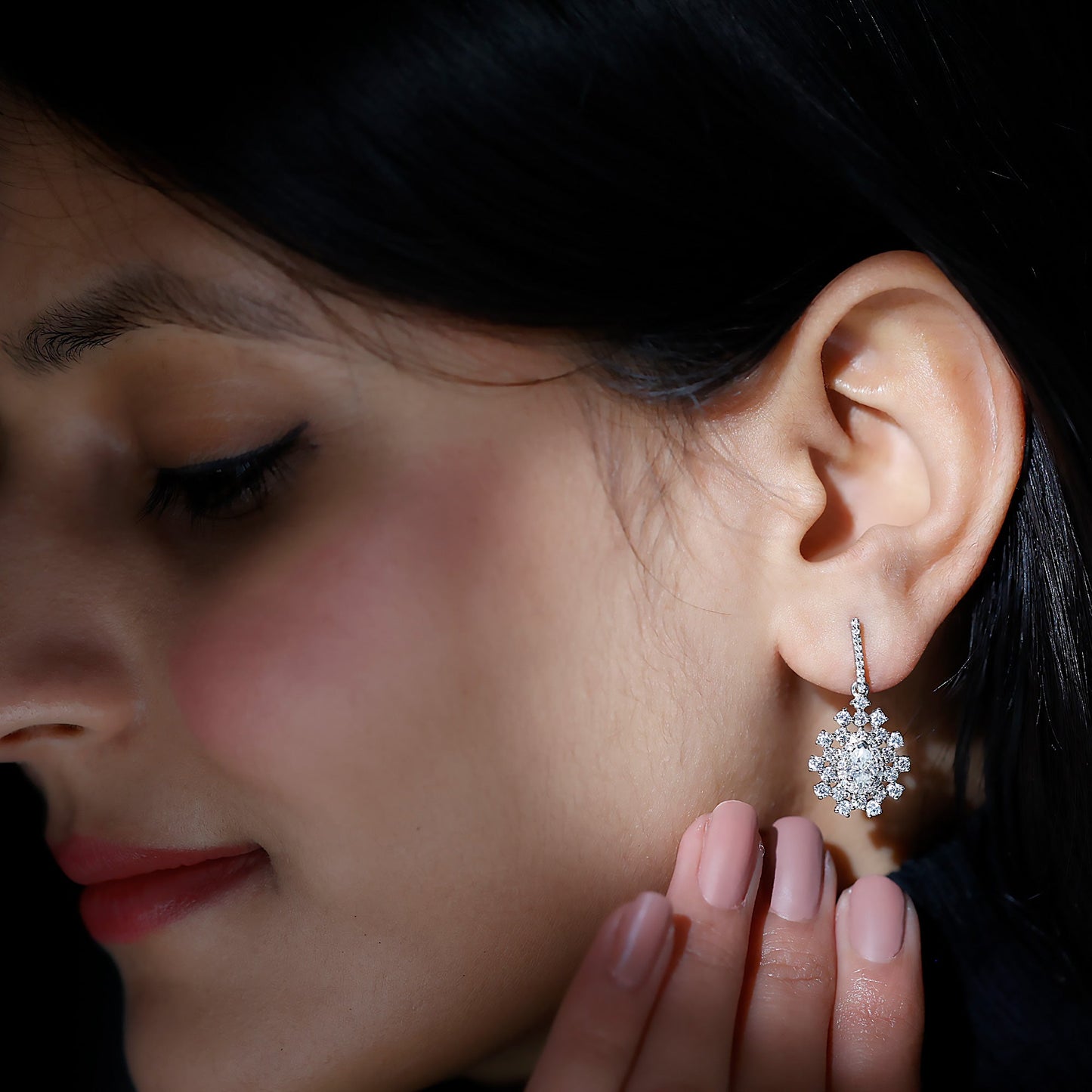 Certified Pear Shape Lab Grown Diamond Bridal Drop Earrings