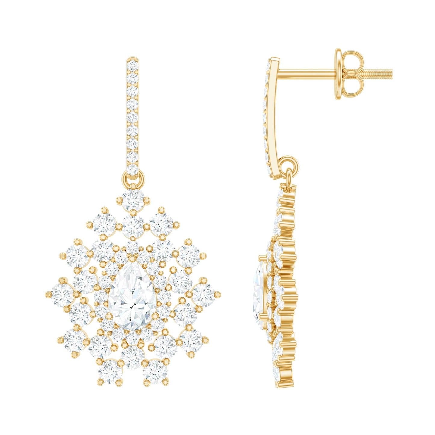 Certified Pear Shape Lab Grown Diamond Bridal Drop Earrings