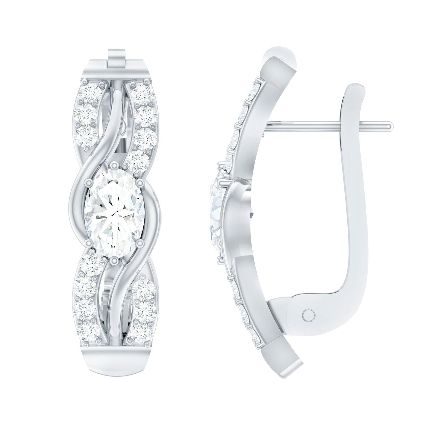Certified Lab 4X6 mm Oval Diamond Infinity Earrings