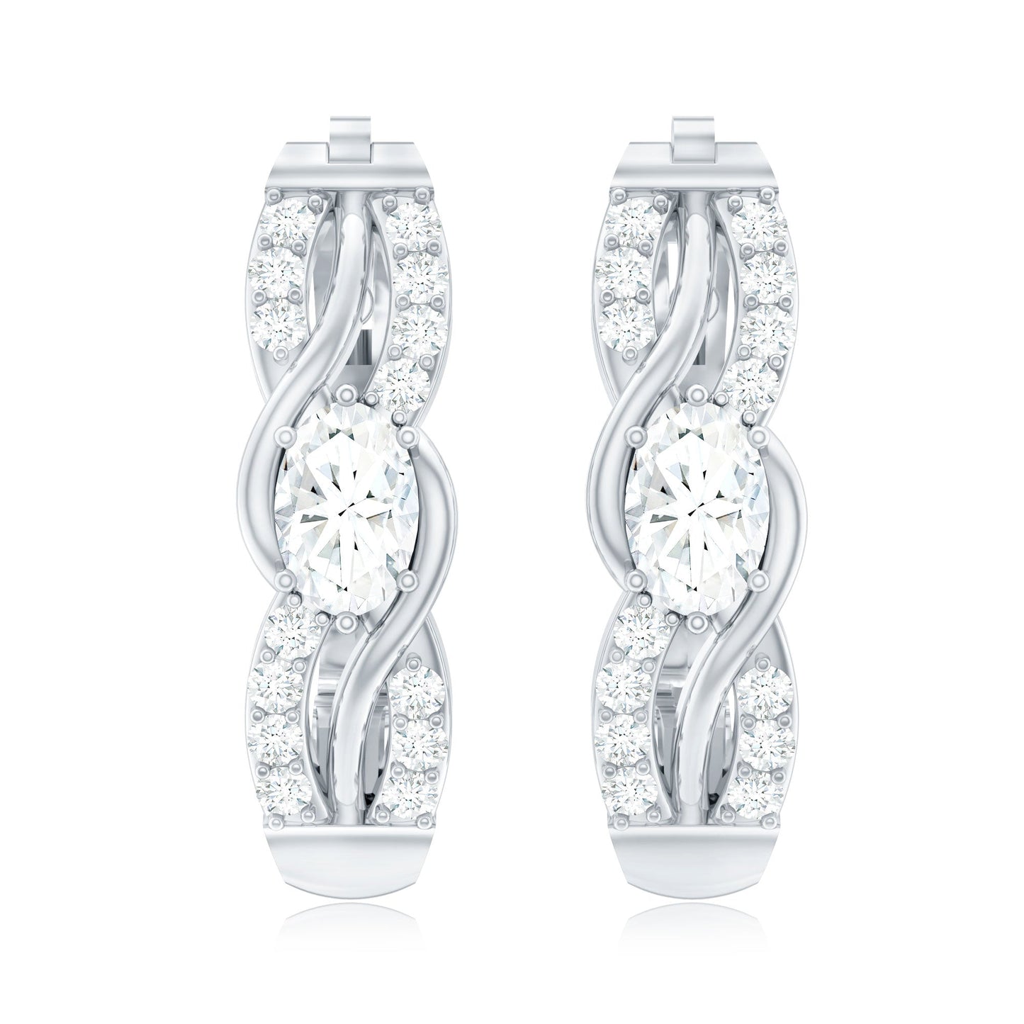 Certified Lab 4X6 mm Oval Diamond Infinity Earrings