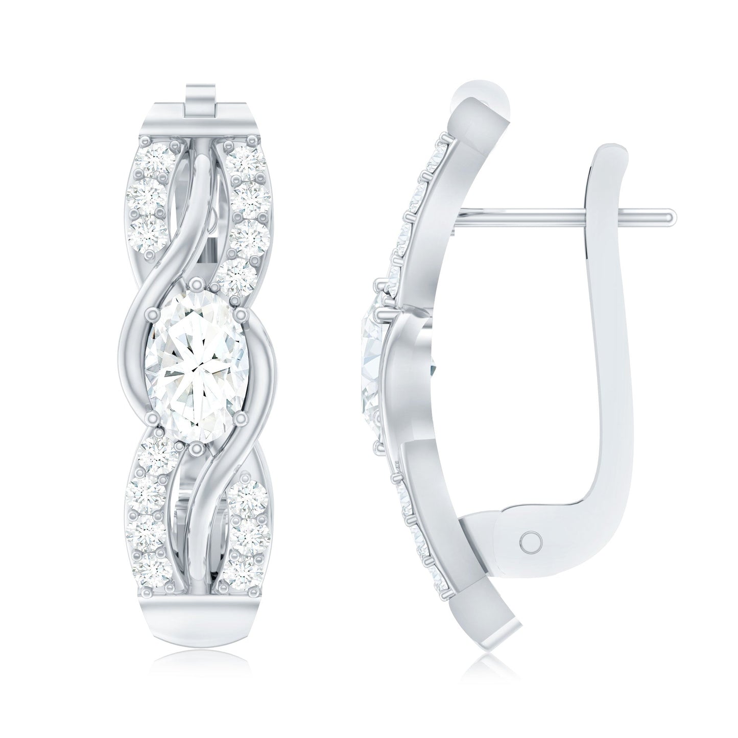 Certified Lab 4X6 mm Oval Diamond Infinity Earrings