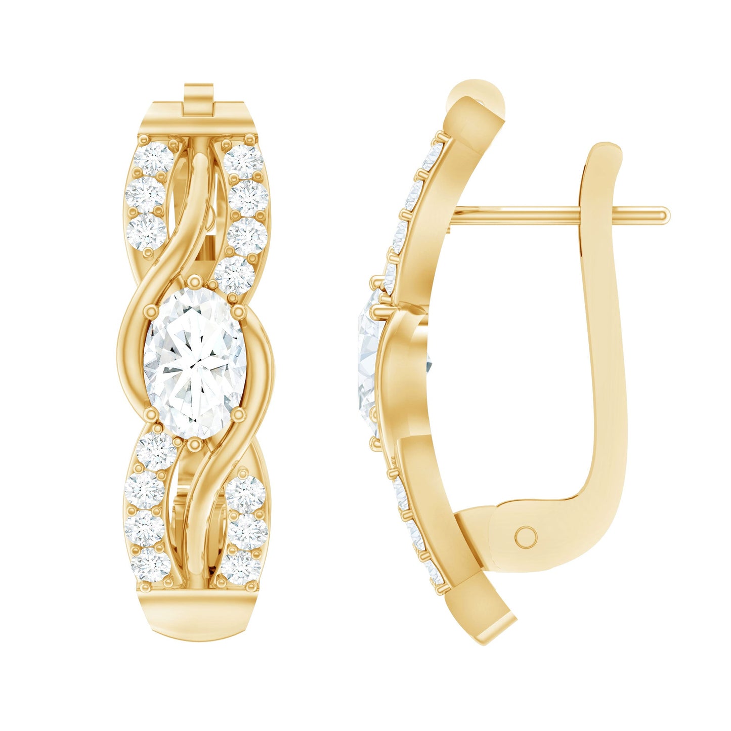 Certified Lab 4X6 mm Oval Diamond Infinity Earrings
