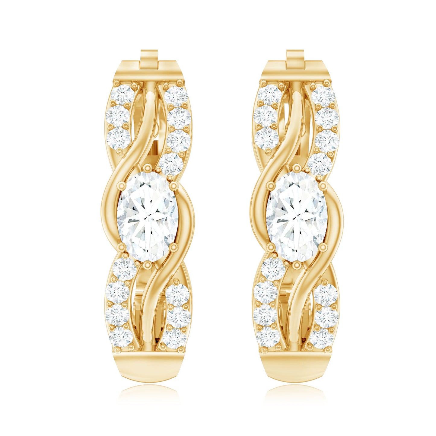 Certified Lab 4X6 mm Oval Diamond Infinity Earrings