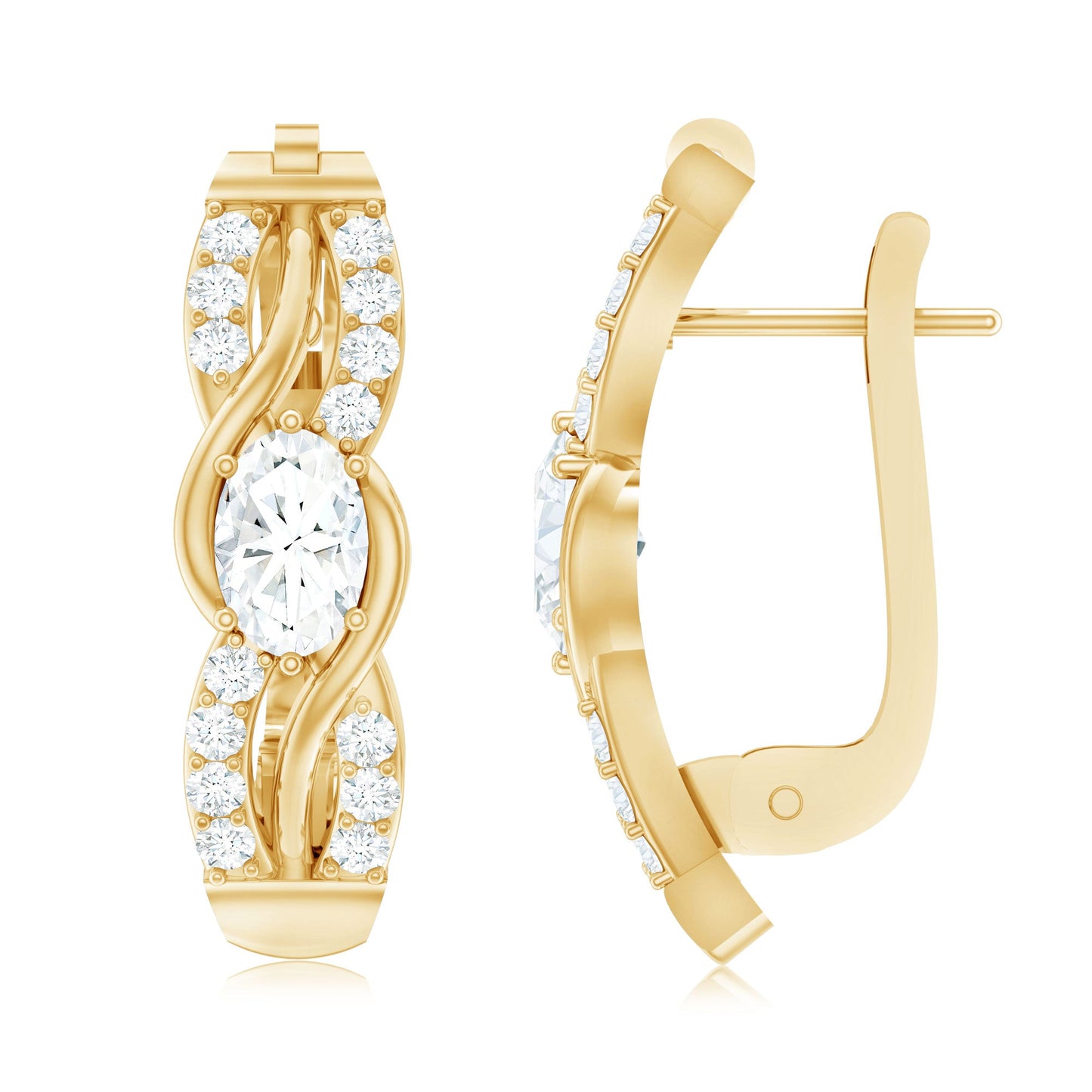 Certified Lab 4X6 mm Oval Diamond Infinity Earrings