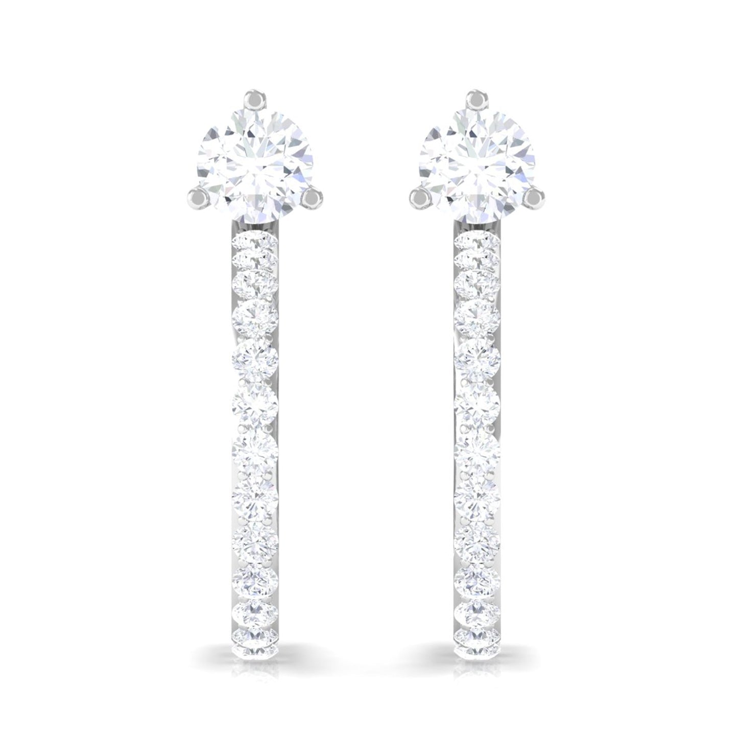 Cubic Zirconia Minimal Half Hoop Earrings