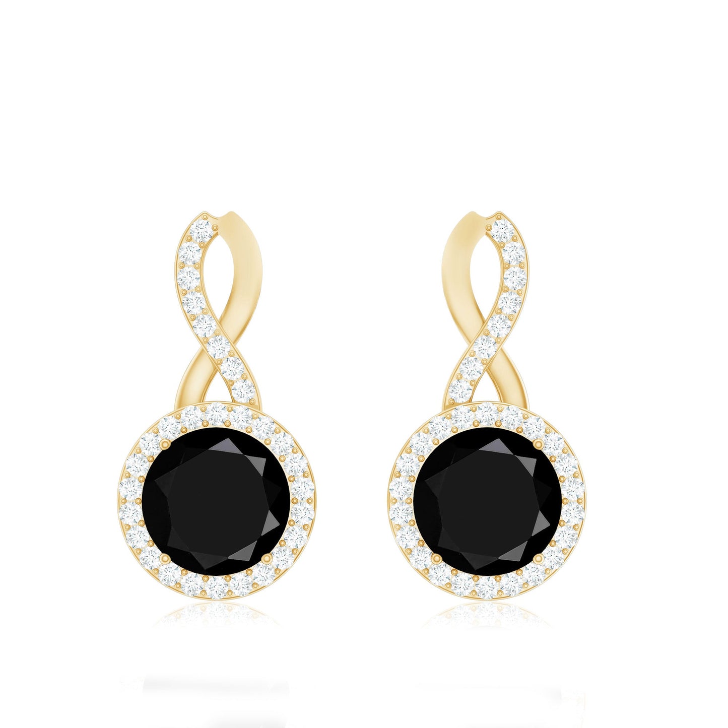 2 Carat Lab Grown Black and White Diamond Infinity Stud Earrings