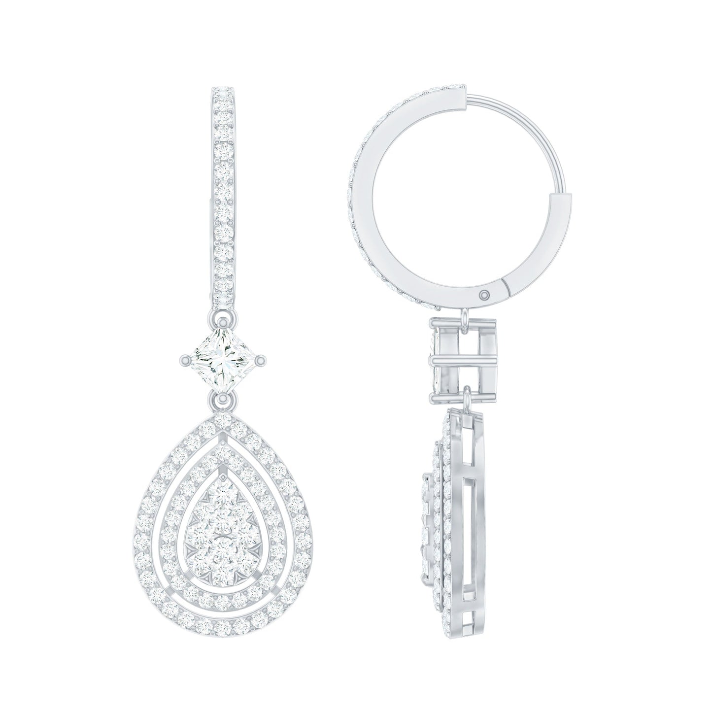 Certified Lab Created Diamond Wedding Earrings For Bride