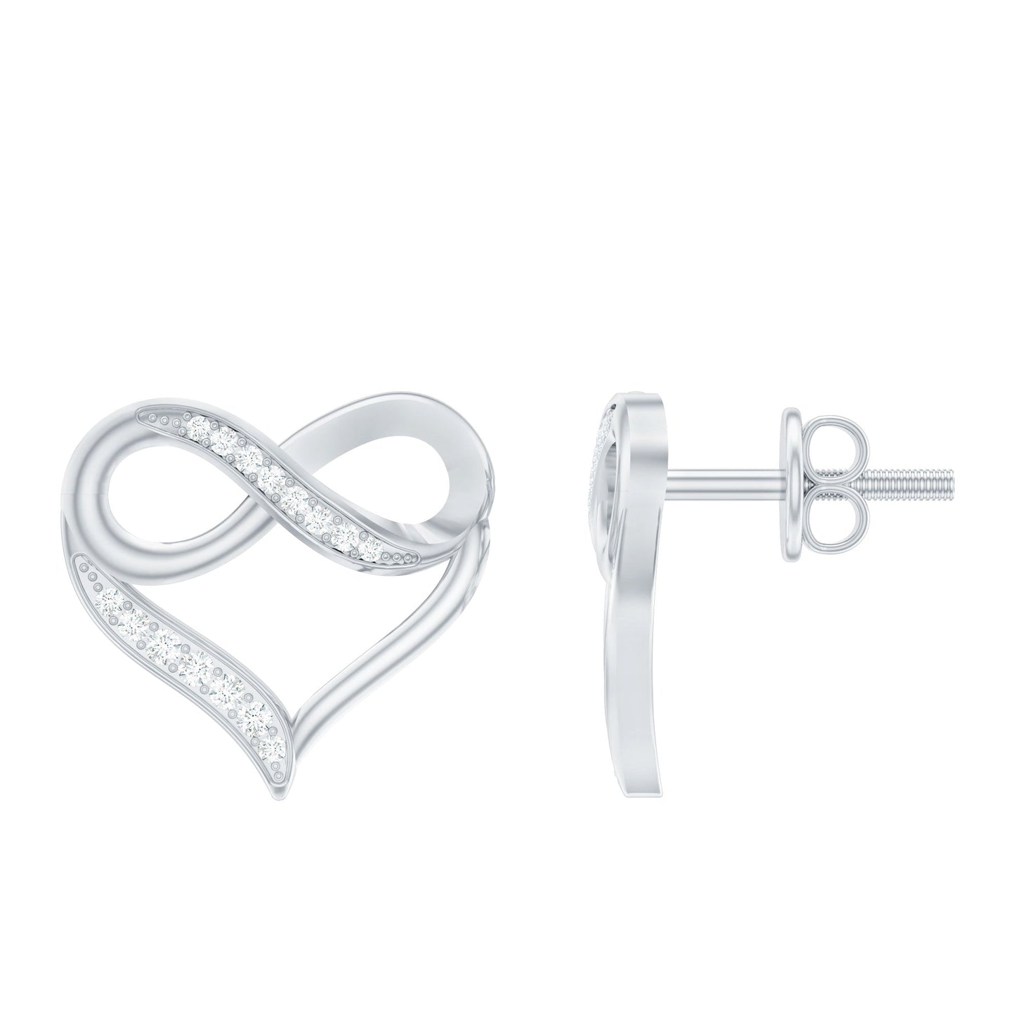 Certified Lab Created Diamond Heart Infinity Stud Earrings