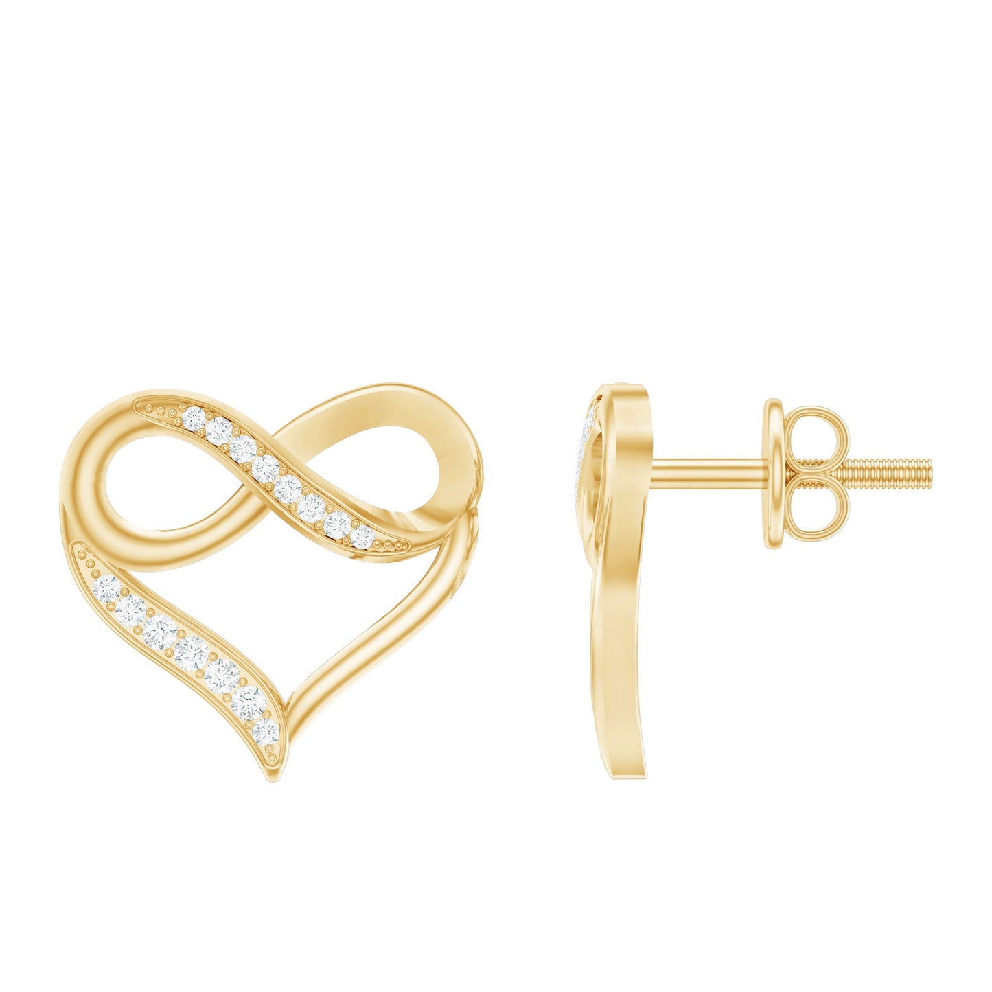 Certified Lab Created Diamond Heart Infinity Stud Earrings