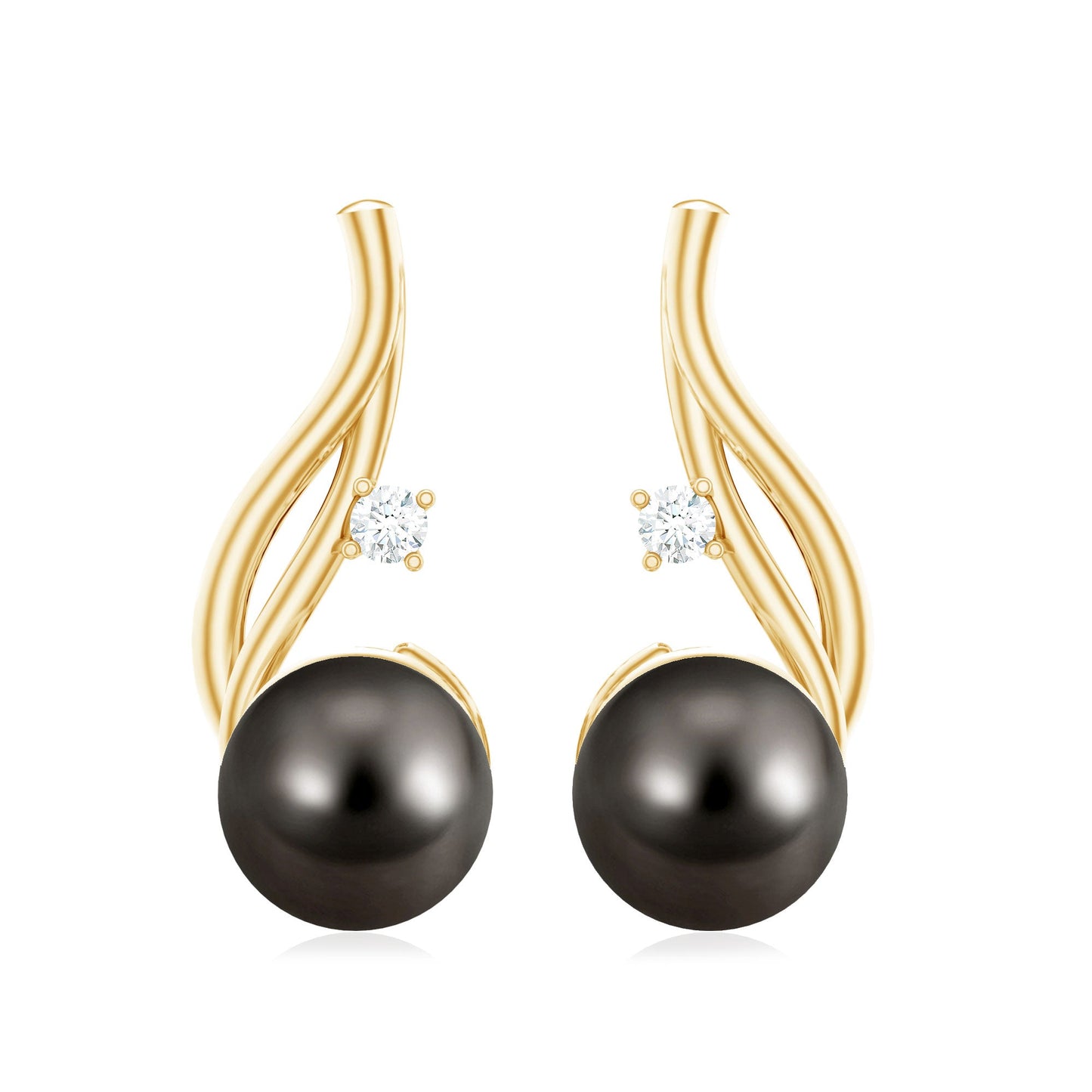16 CT Solitaire Tahitian Pearl Drop Earrings for Women