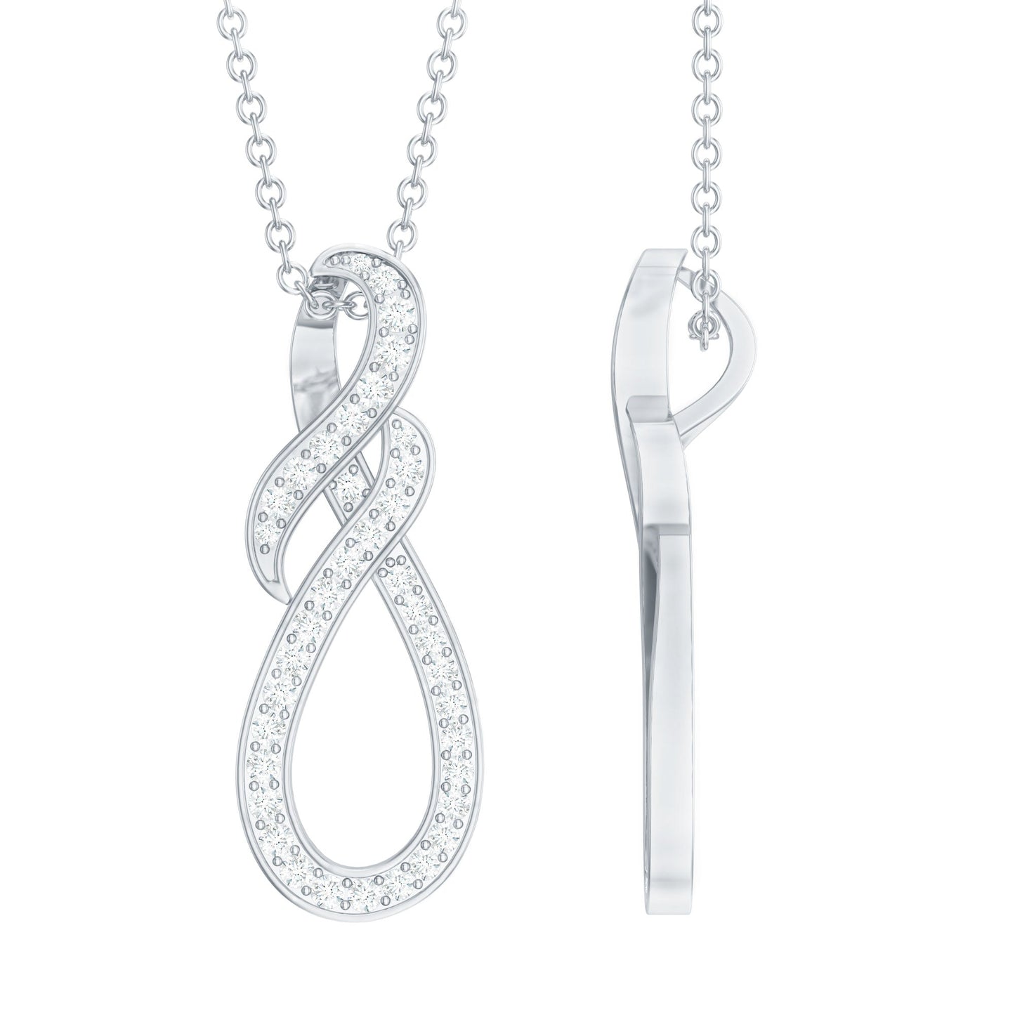 Certified Lab Grown Diamond Infinity Pendant Necklace