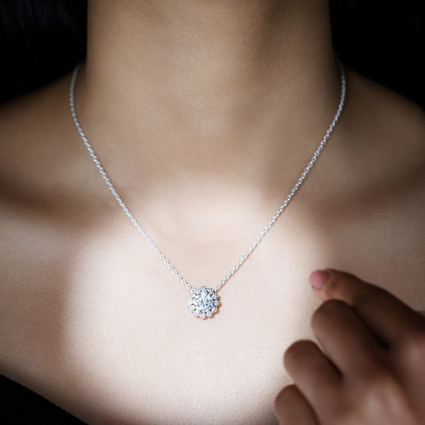 Certified 8 MM Lab Grown Diamond Cocktail Necklace For Women