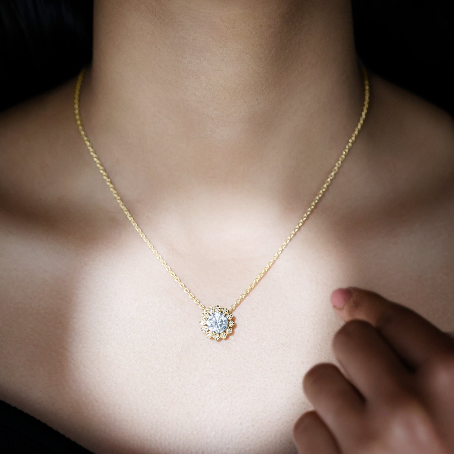 Certified 8 MM Lab Grown Diamond Cocktail Necklace For Women