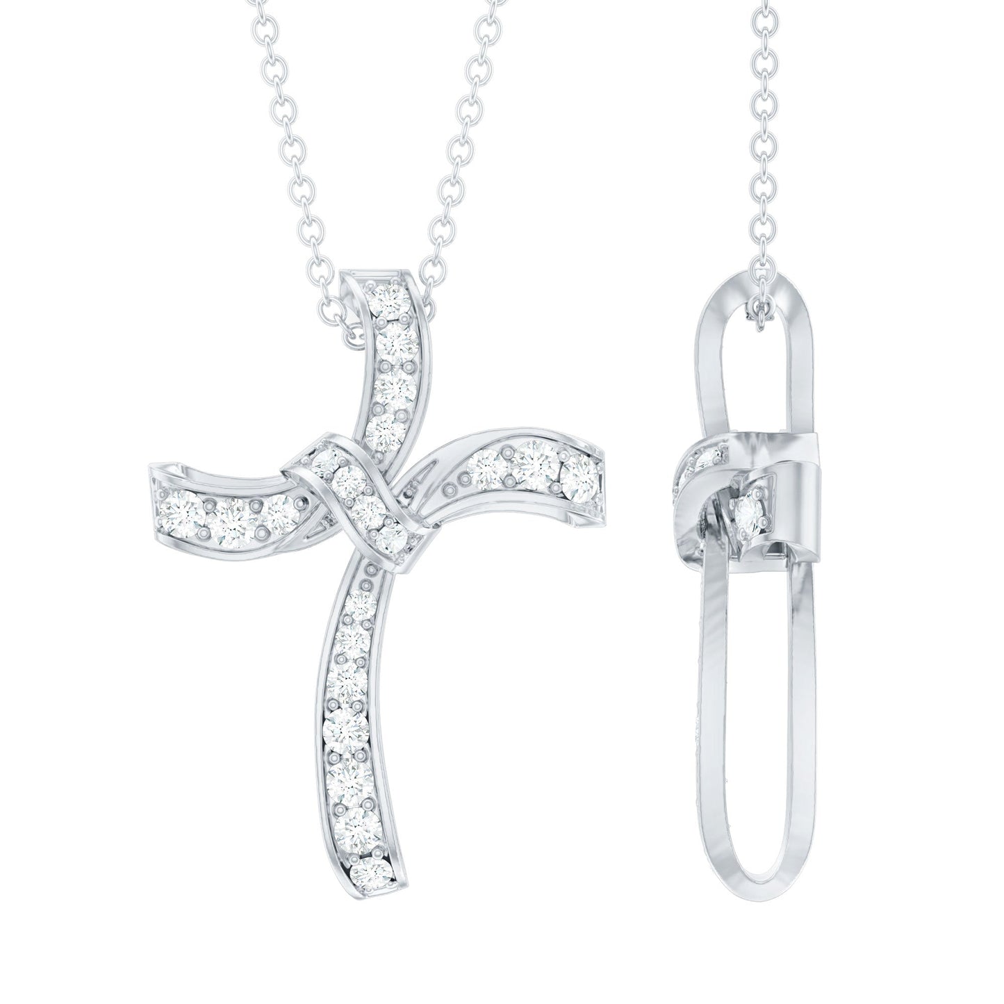 Certified Lab Grown Diamond Catholic Cross Pendant