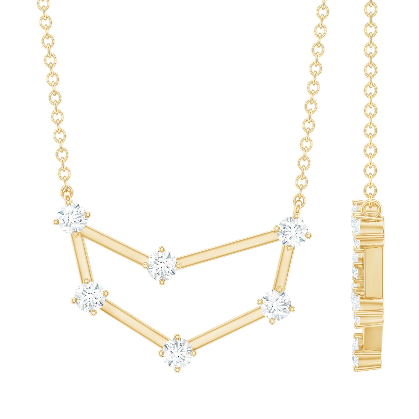 Certified Moissanite Capricorn Constellation Necklace