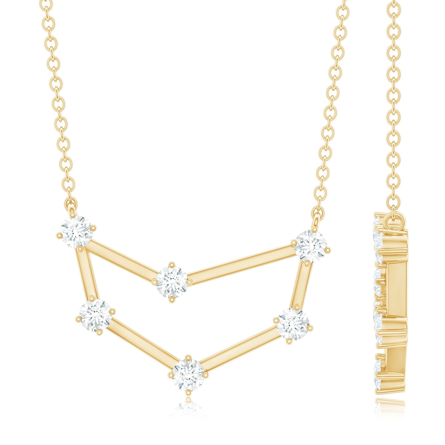 Certified Moissanite Capricorn Constellation Necklace