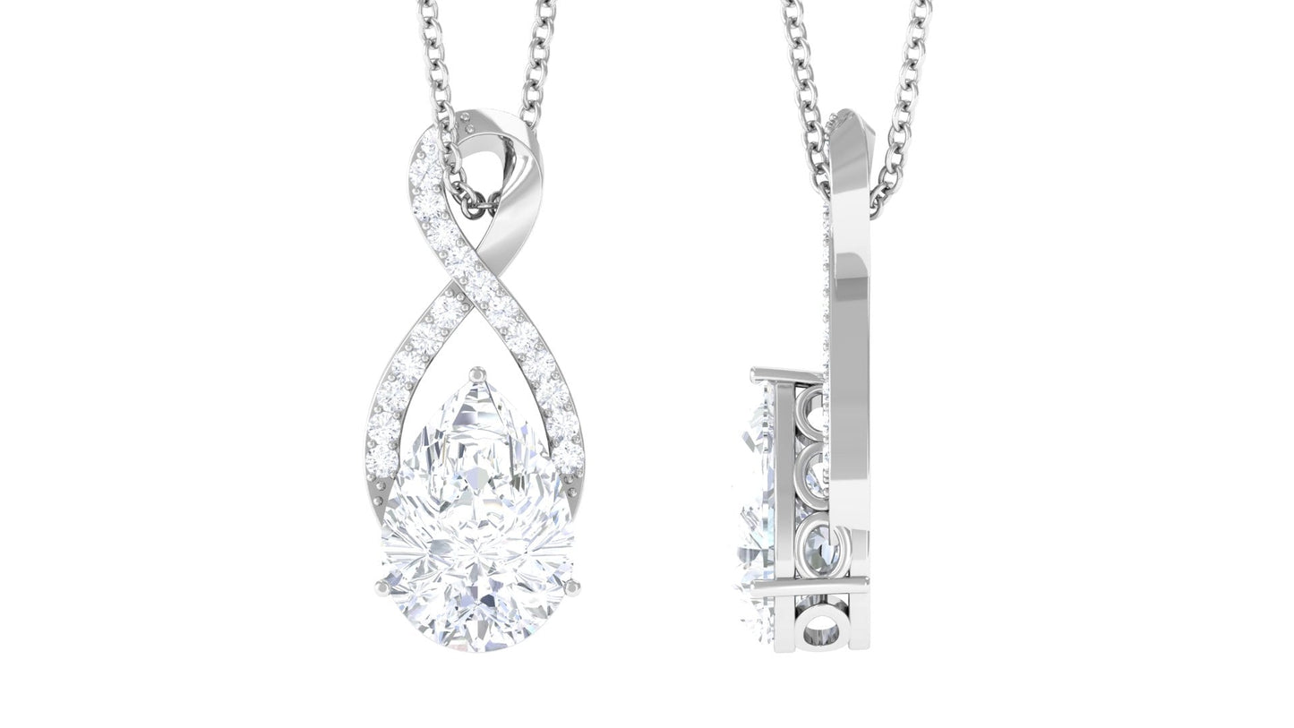 Certified 2 Carat Moissanite Infinity Pendant Necklace for Women