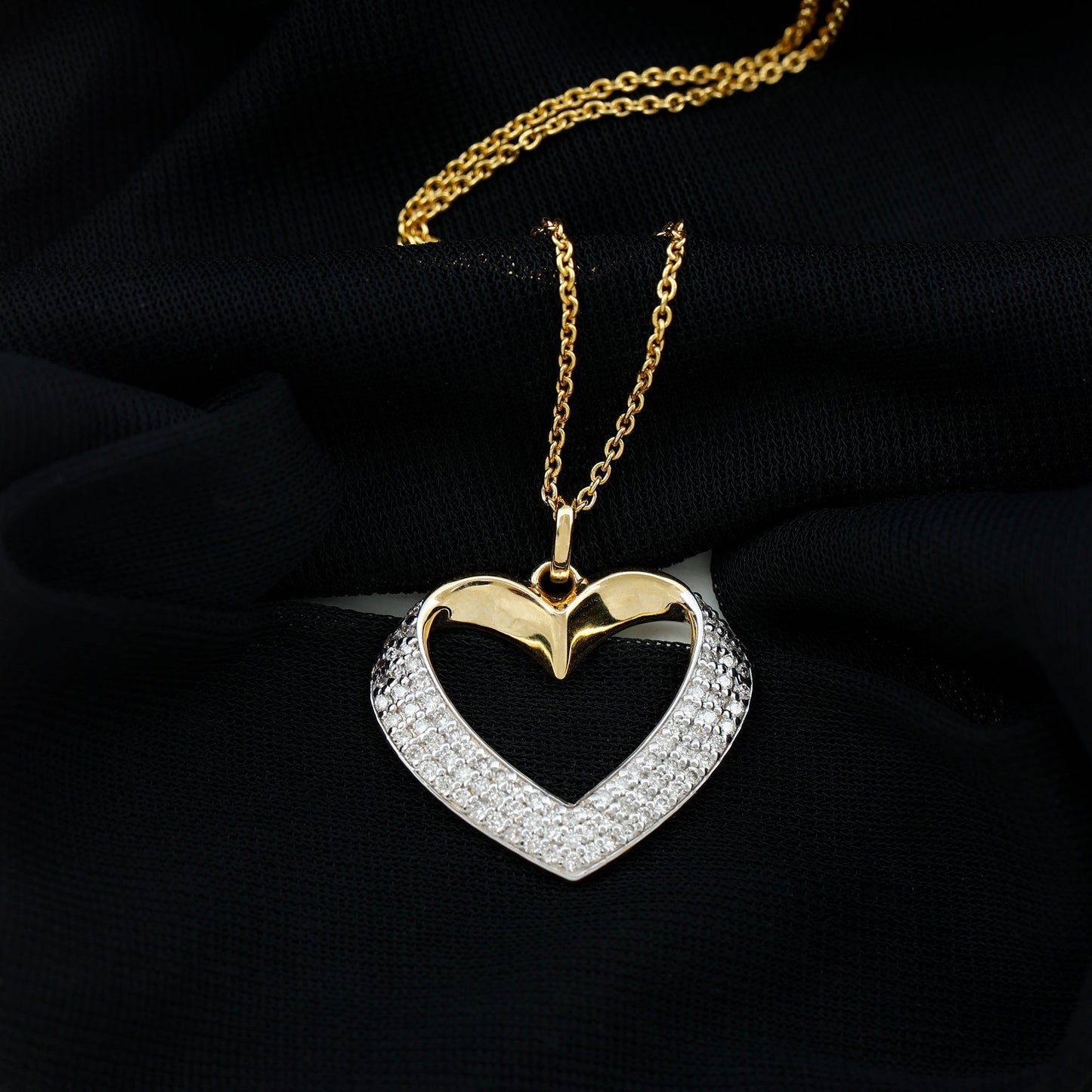 Pave Set Lab Grown Diamond Heart Necklace For Women