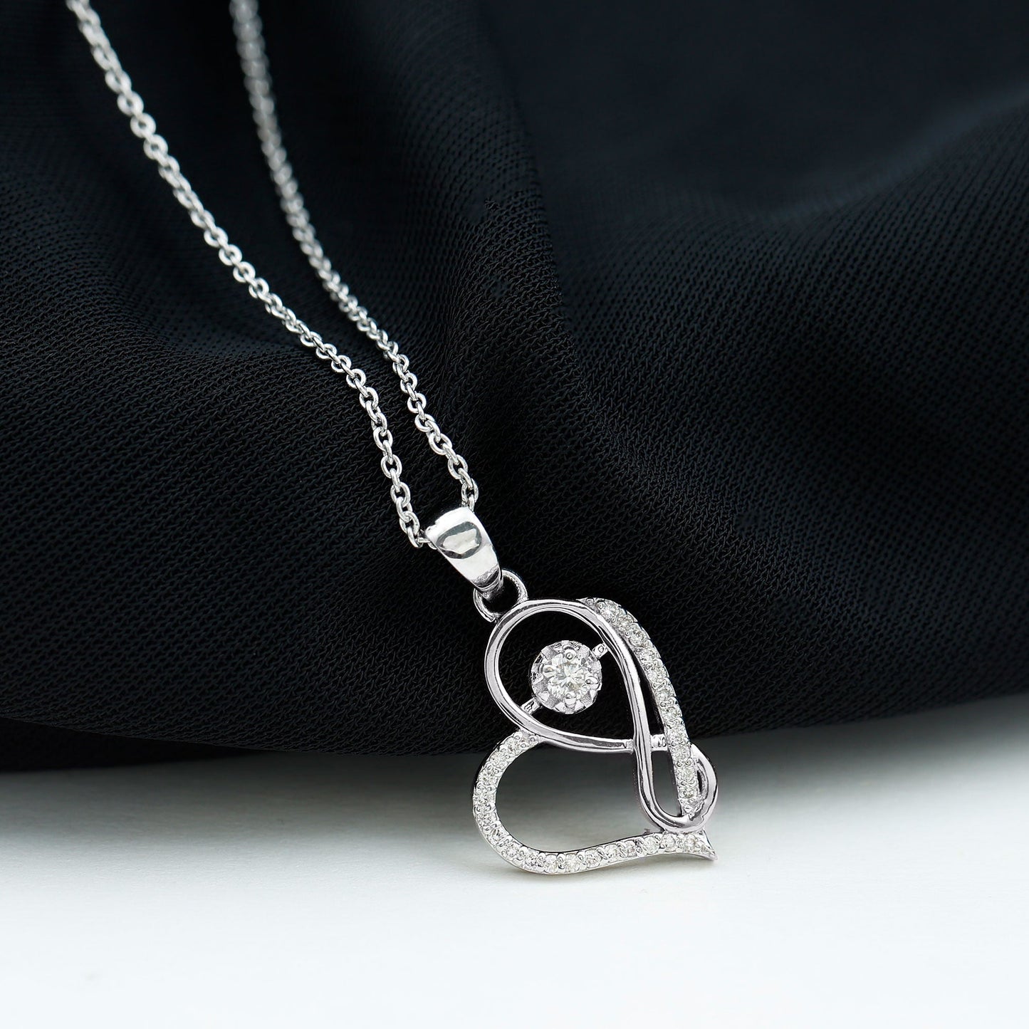 Lab Diamond Infinity Heart Necklace With Certificate