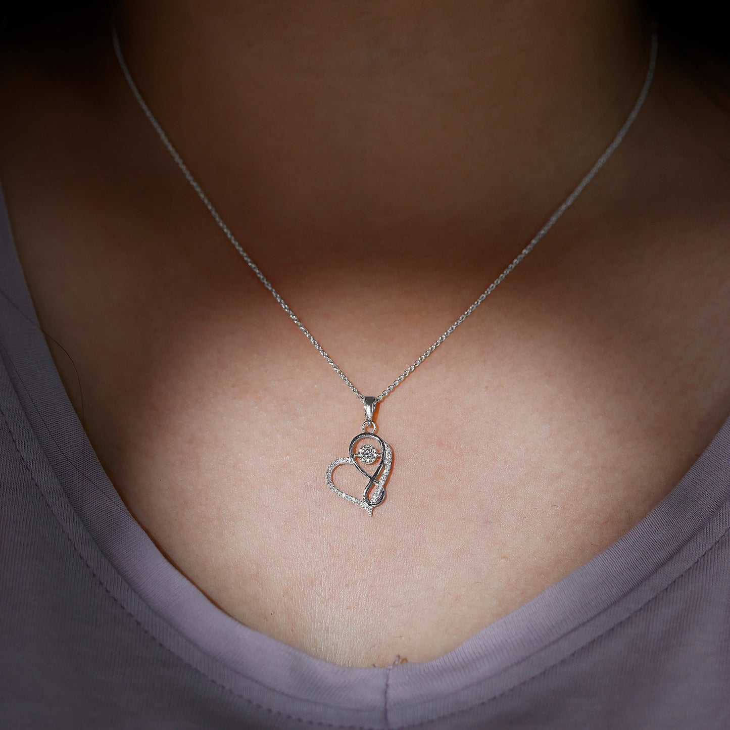 Lab Diamond Infinity Heart Necklace With Certificate