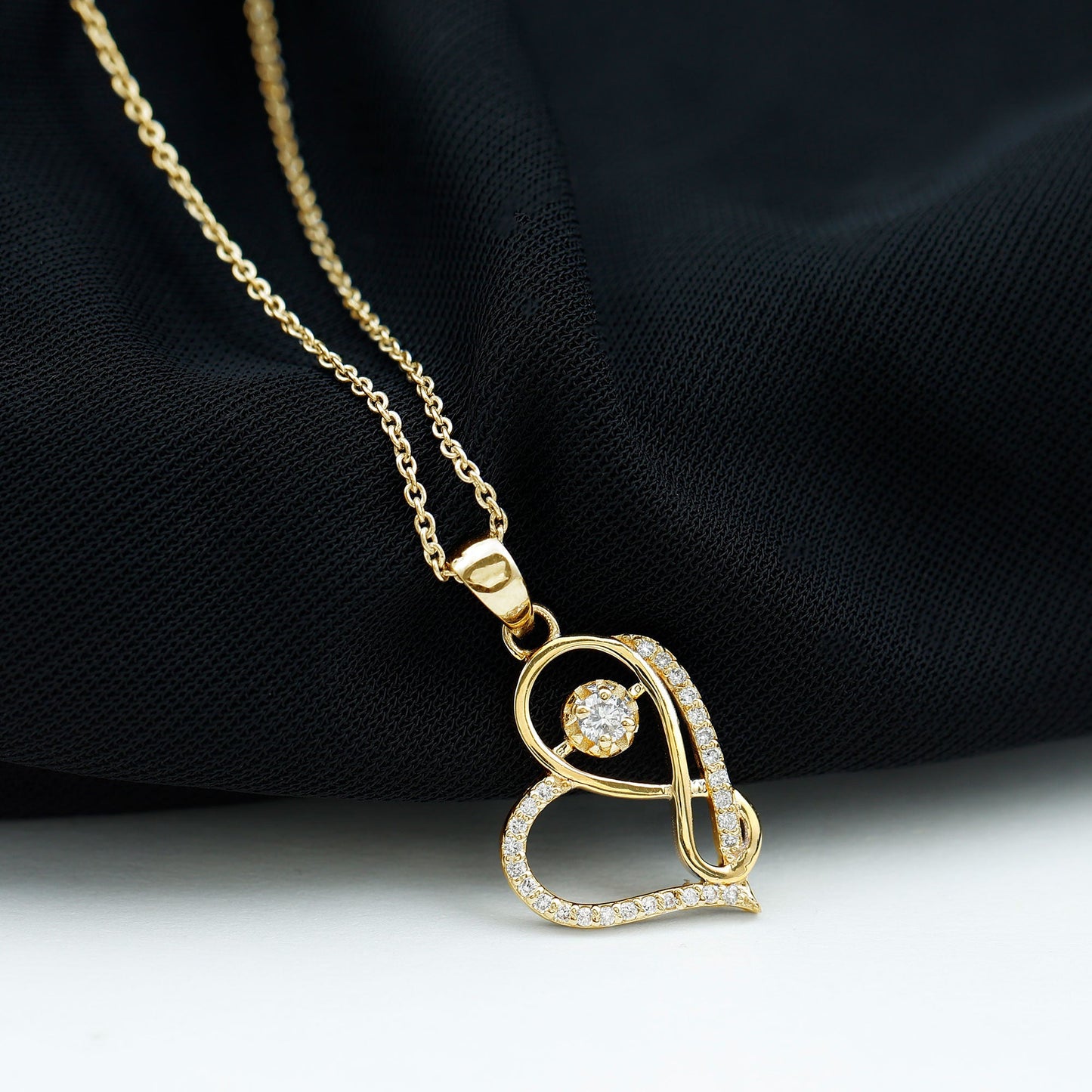 Lab Diamond Infinity Heart Necklace With Certificate