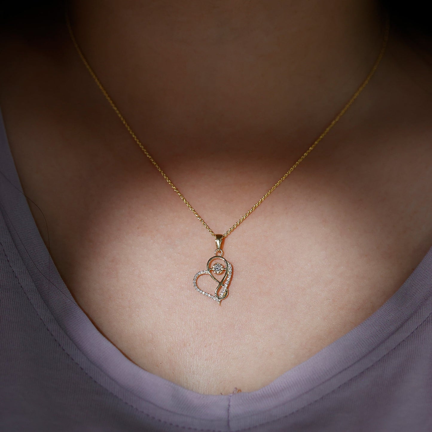 Lab Diamond Infinity Heart Necklace With Certificate
