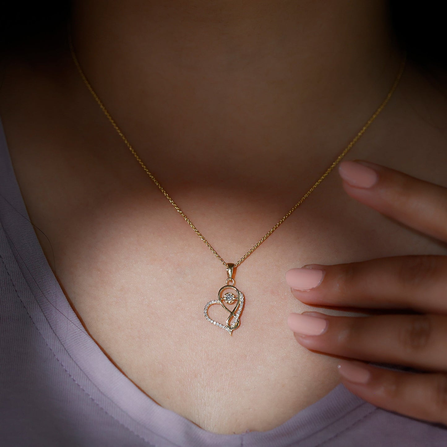 Lab Diamond Infinity Heart Necklace With Certificate