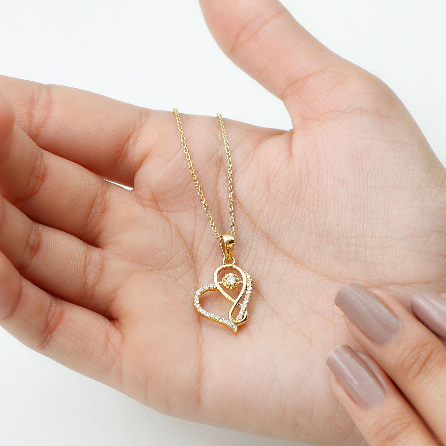 Lab Diamond Infinity Heart Necklace With Certificate