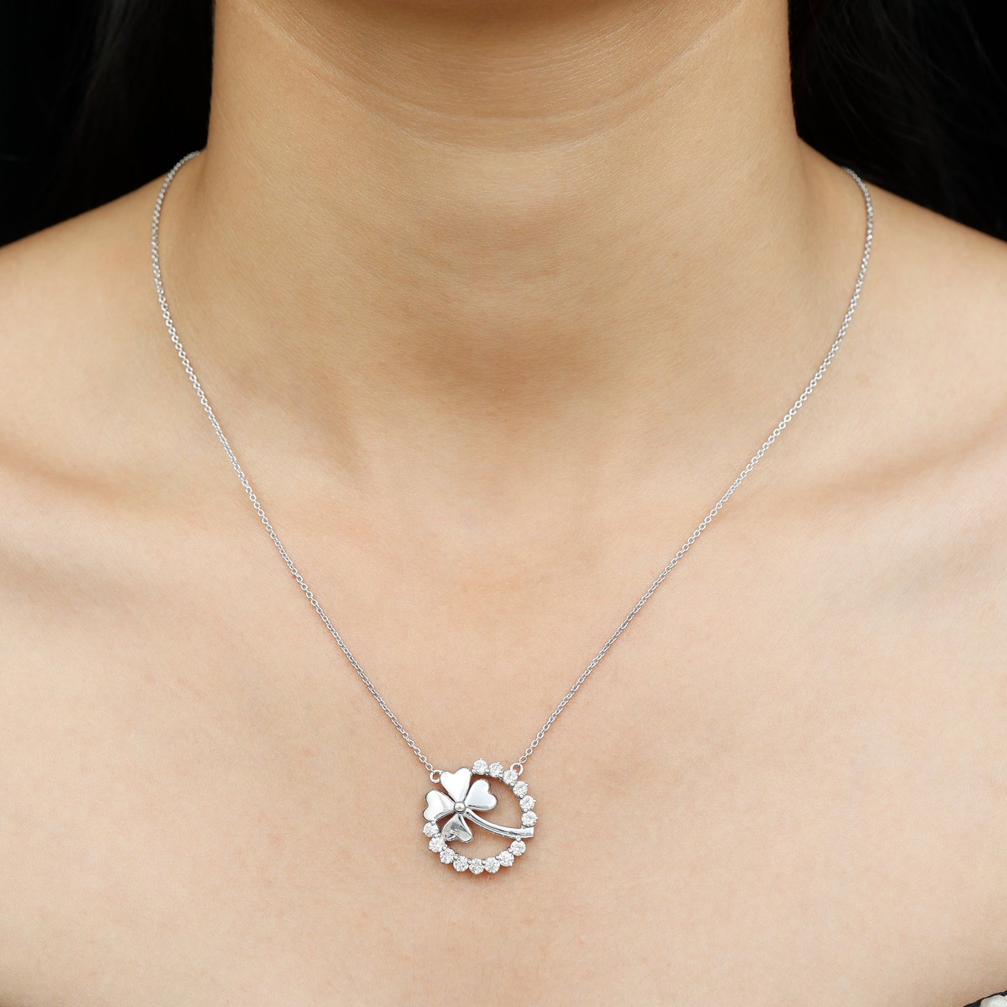 Certified Diamond Lucky 4 Leaf Necklace