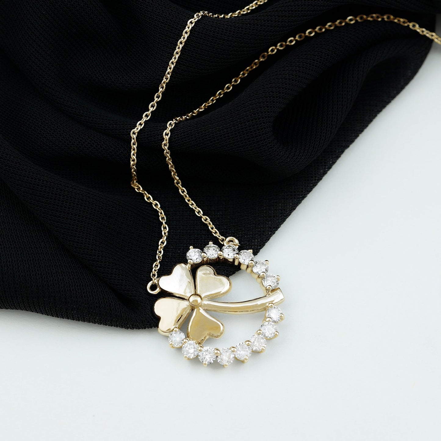 Certified Diamond Lucky 4 Leaf Necklace