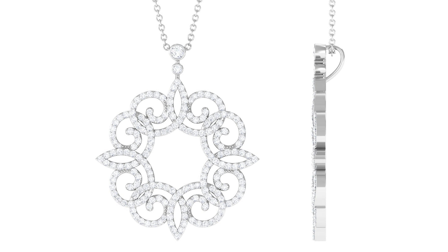 0.75 CT Vintage Inspired Certified Moissanite Pendant Necklace