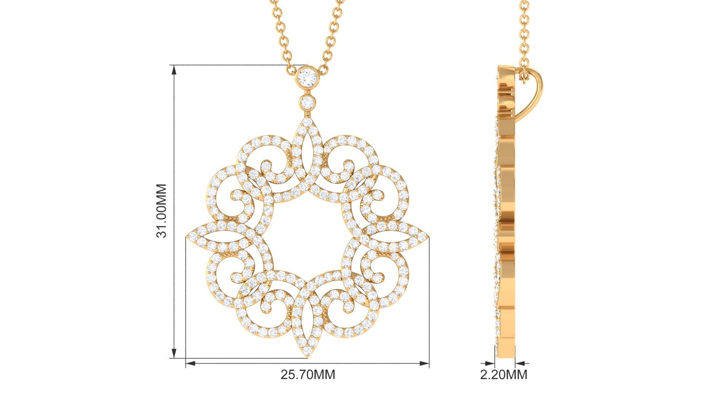 0.75 CT Vintage Inspired Certified Moissanite Pendant Necklace