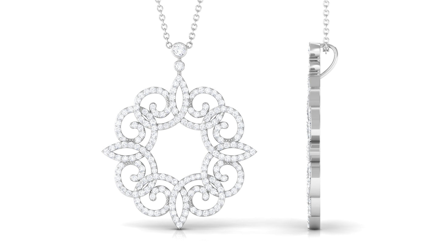 0.75 CT Vintage Inspired Certified Moissanite Pendant Necklace